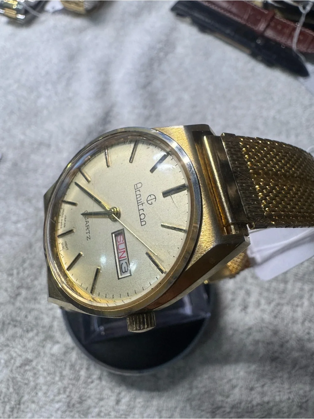 Armitron Gold Tone Watch with Day-Date Window